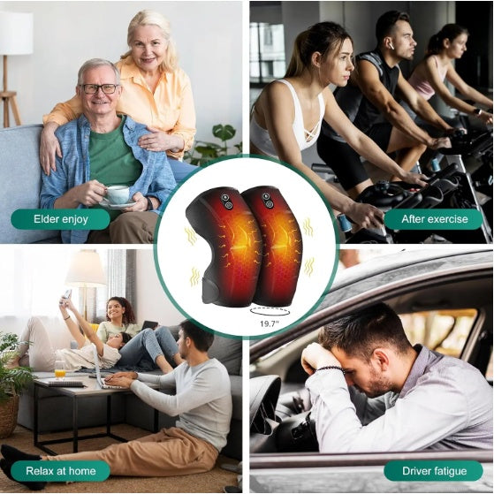 Heated Knee Massager with Vibration – Cordless Heating Pad for Knee, Shoulder & Elbow Pain Relief