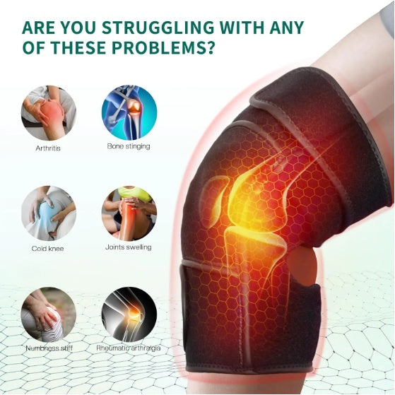 Heated Knee Massager with Vibration – Cordless Heating Pad for Knee, Shoulder & Elbow Pain Relief