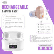Rechargeable Hearing Aids with Charging Case – Portable Sound Amplifier (Pair)