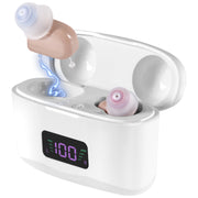 Rechargeable Hearing Aids with Charging Case – Portable Sound Amplifier (Pair)