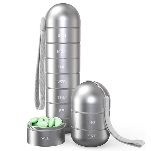 Metal Weekly Pill Organizer – Waterproof 7-Day Travel Pill Case