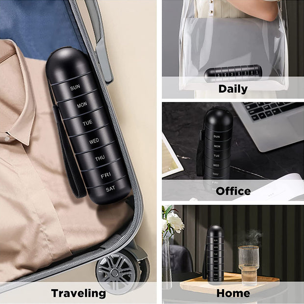 Metal Weekly Pill Organizer – Waterproof 7-Day Travel Pill Case