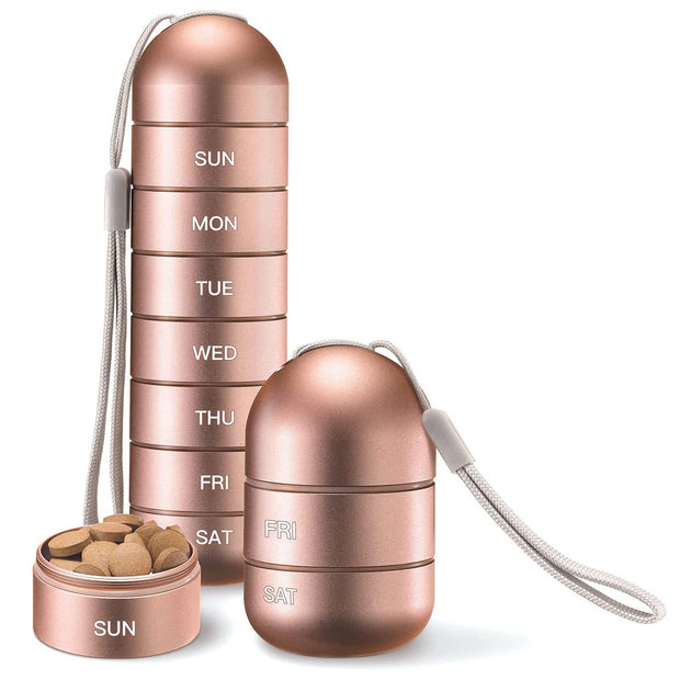 Metal Weekly Pill Organizer – Waterproof 7-Day Travel Pill Case