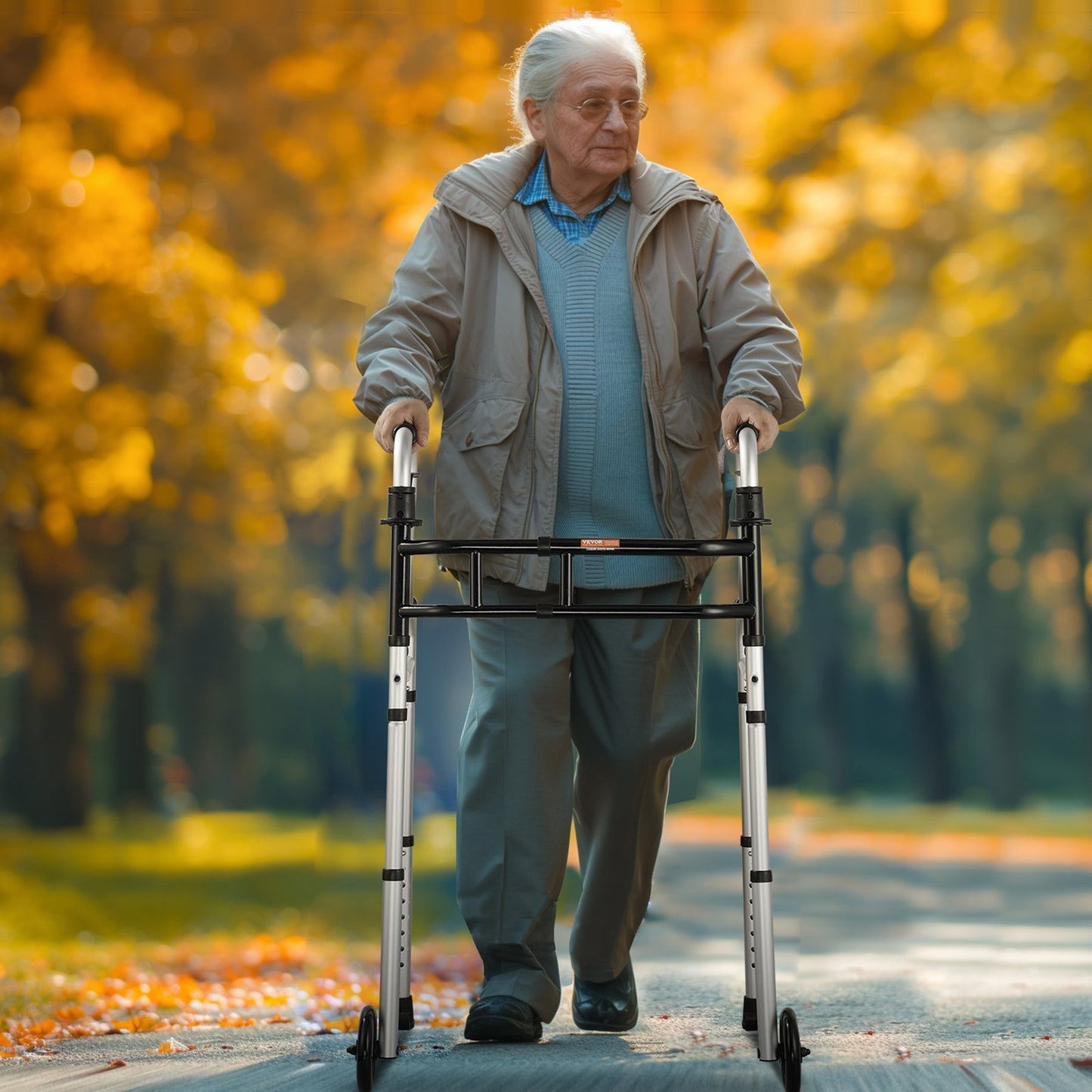 Folding Walker Stand-Assist Folding Walkers With Adjustable Height & Width