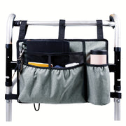 Organizer Pouch Bag With Cup Holder For Rollator Or Folding Walker