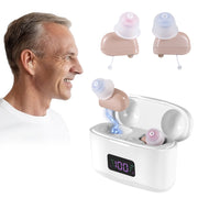 Rechargeable Hearing Aids with Charging Case – Portable Sound Amplifier (Pair)